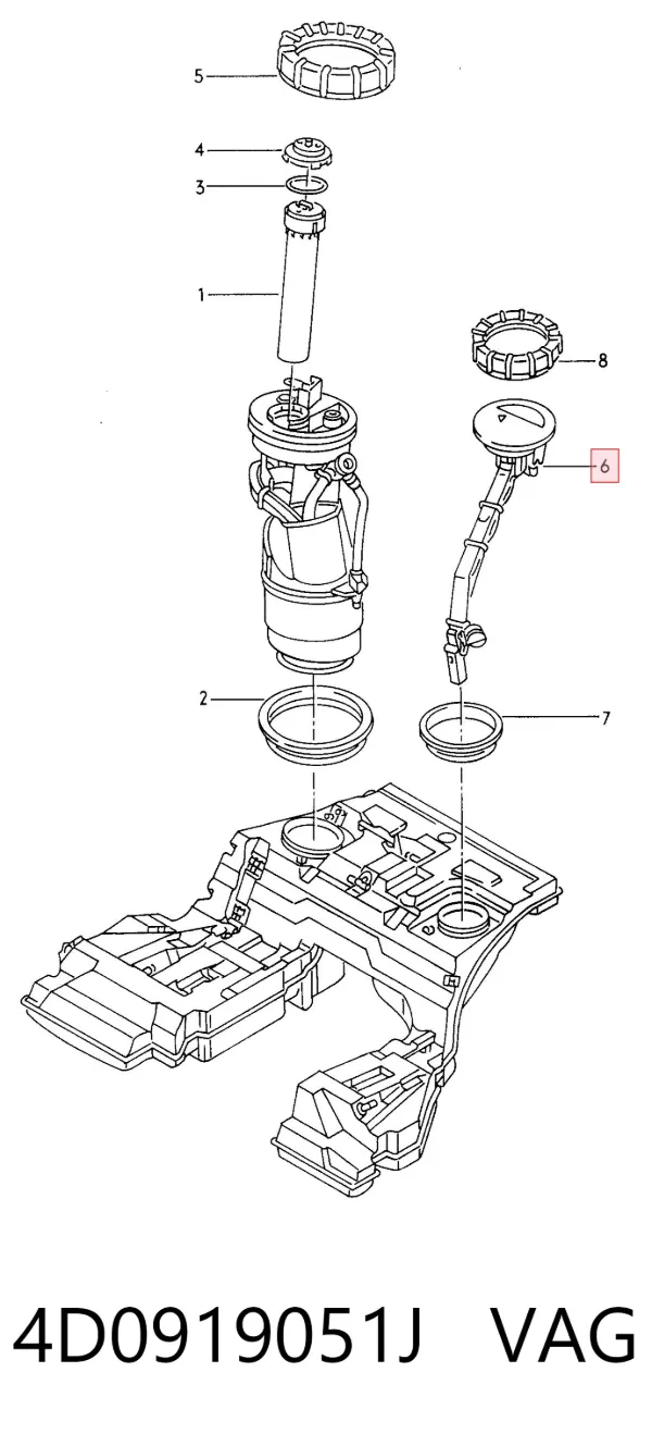 Sensor esquerdo do nível de combustível no tanque 4D0919051J VAG
