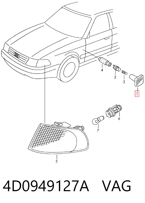 Luz intermitente no pára-lama 4D0949127A VAG