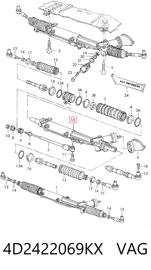 Cremalheira da direção 4D2422069KX VAG