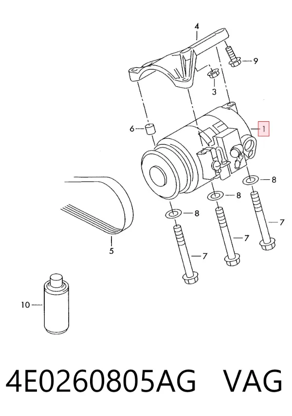 Compressor de aparelho de ar condicionado 4E0260805AG VAG