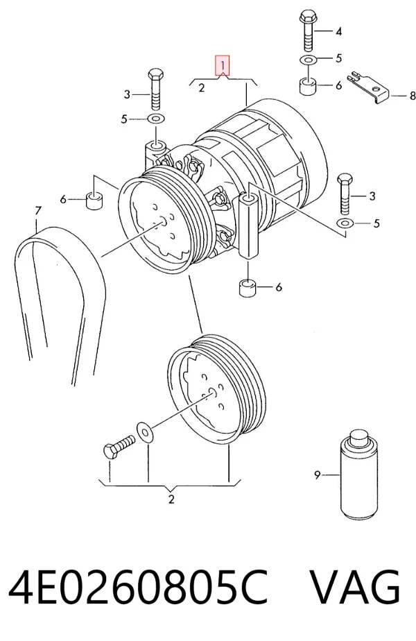 Compressor de aparelho de ar condicionado 4E0260805C VAG