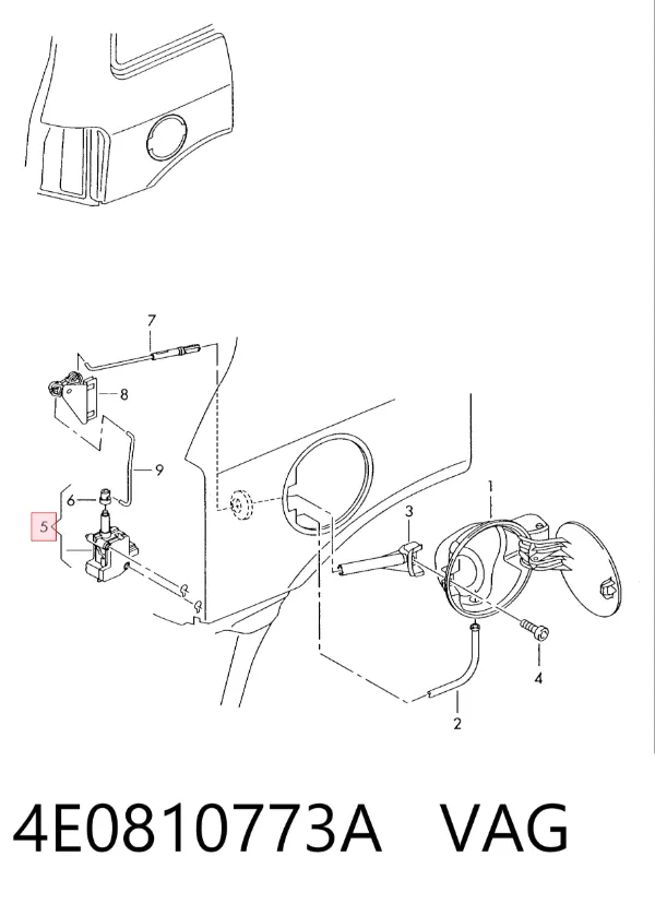 Motor acionador de abertura do alcapão de tanque Audi A8 D3
