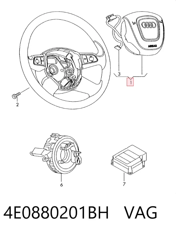 Cinto de segurança (AIRBAG) de condutor 4E0880201BH VAG