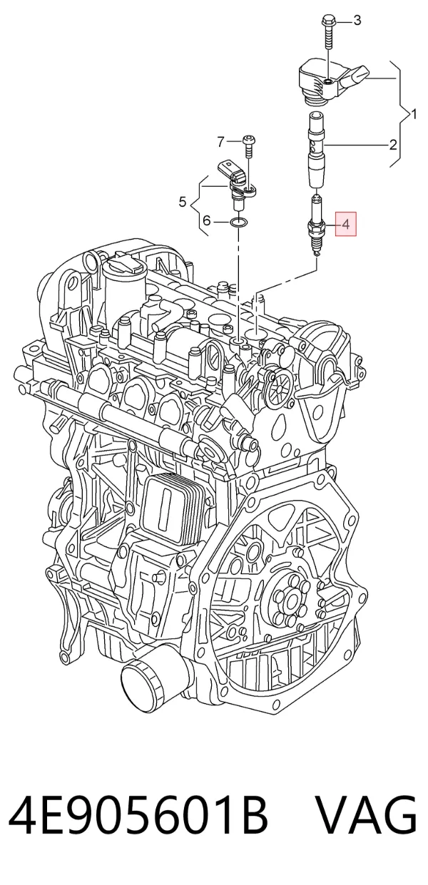 Vela de ignição 4E905601B VAG