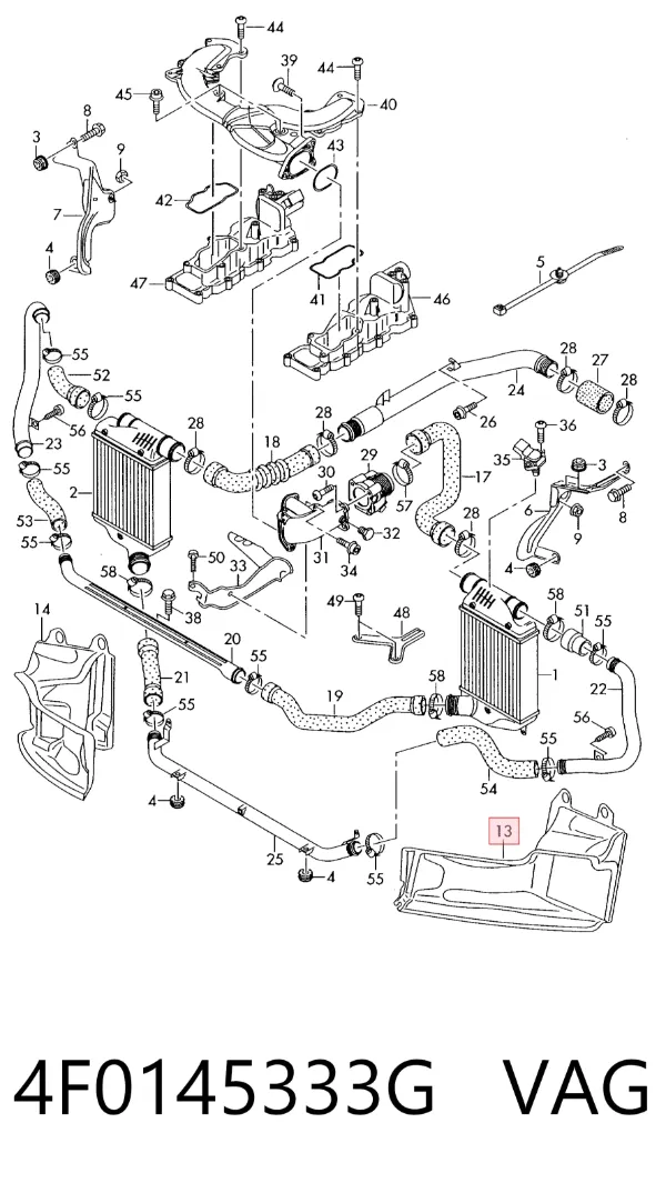 Difusor de intercooler 4F0145333G VAG
