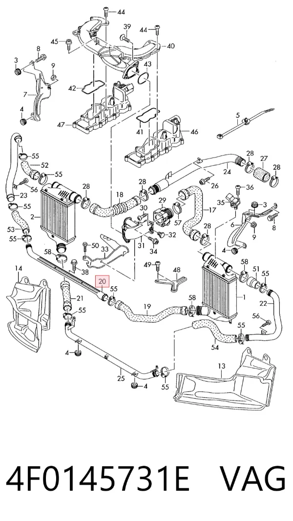 Radiador de intercooler 4F0145731E VAG