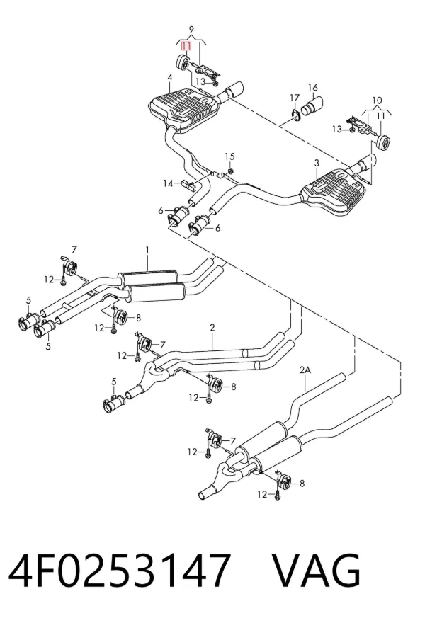 Coxim de fixação do silenciador 4F0253147 VAG