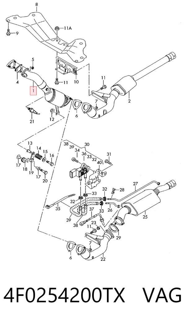 Convertidor - catalisador 4F0254200TX VAG