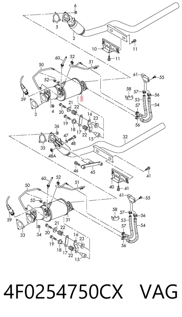 Convertidor - catalisador 4F0254750CX VAG