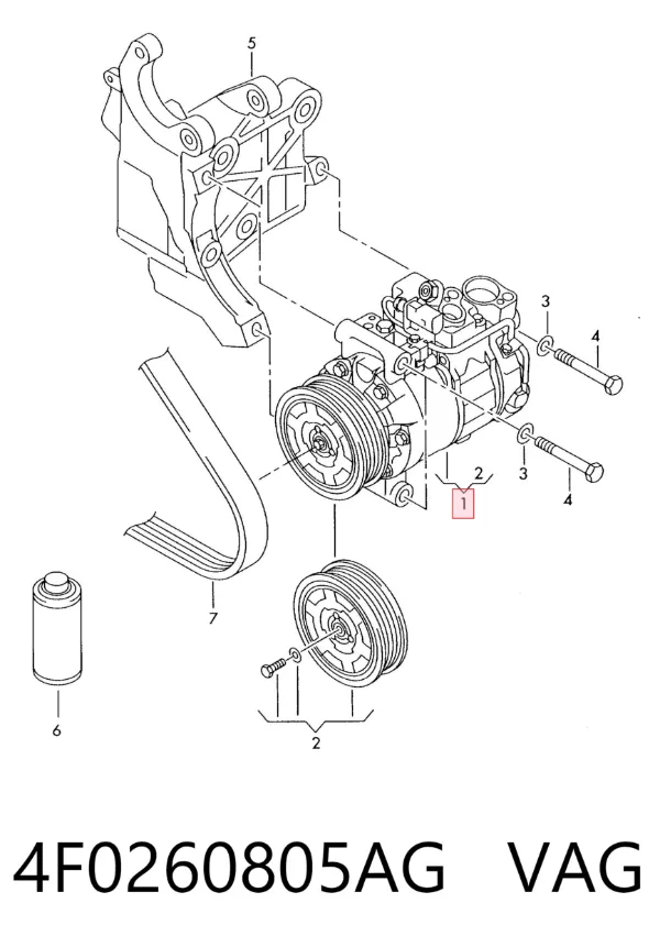 Compressor de aparelho de ar condicionado 4F0260805AG VAG