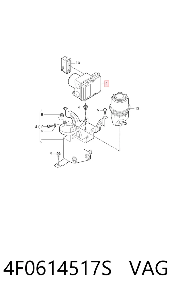 Unidade hidráulico de controlo ABS 4F0614517S VAG