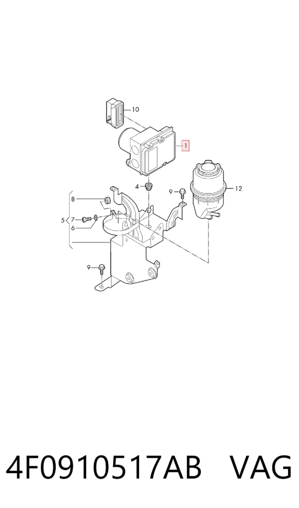 Unidade hidráulico de controlo ABS 4F0910517AB VAG