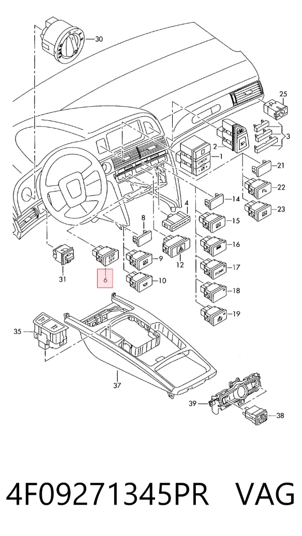 Botão de ativação ESP 4F09271345PR VAG