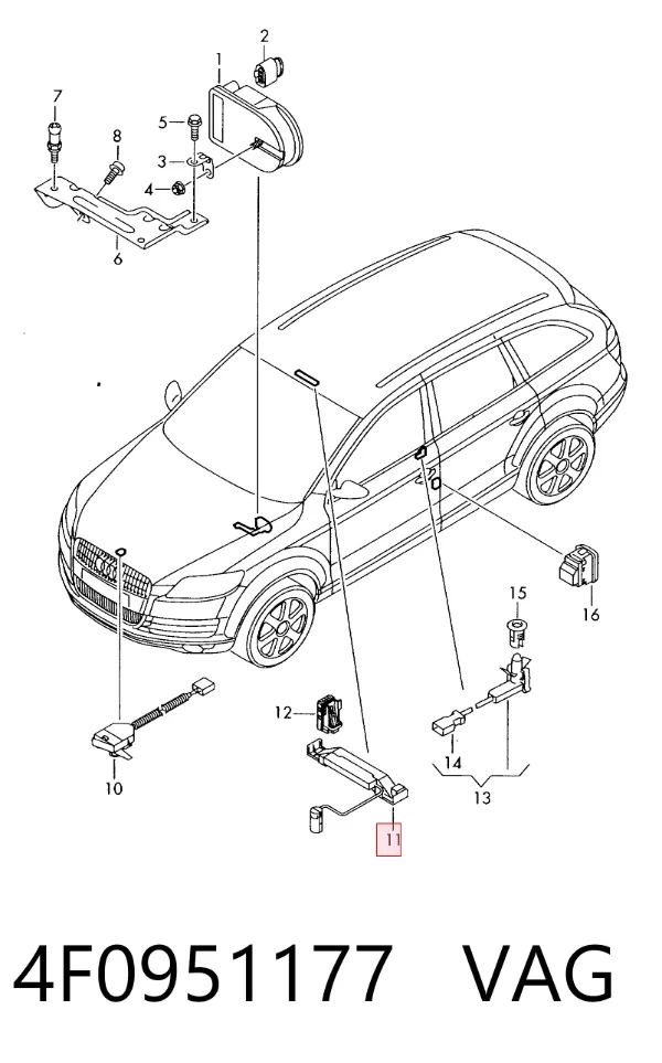 Sensor de movimento no interior 4F0951177 VAG