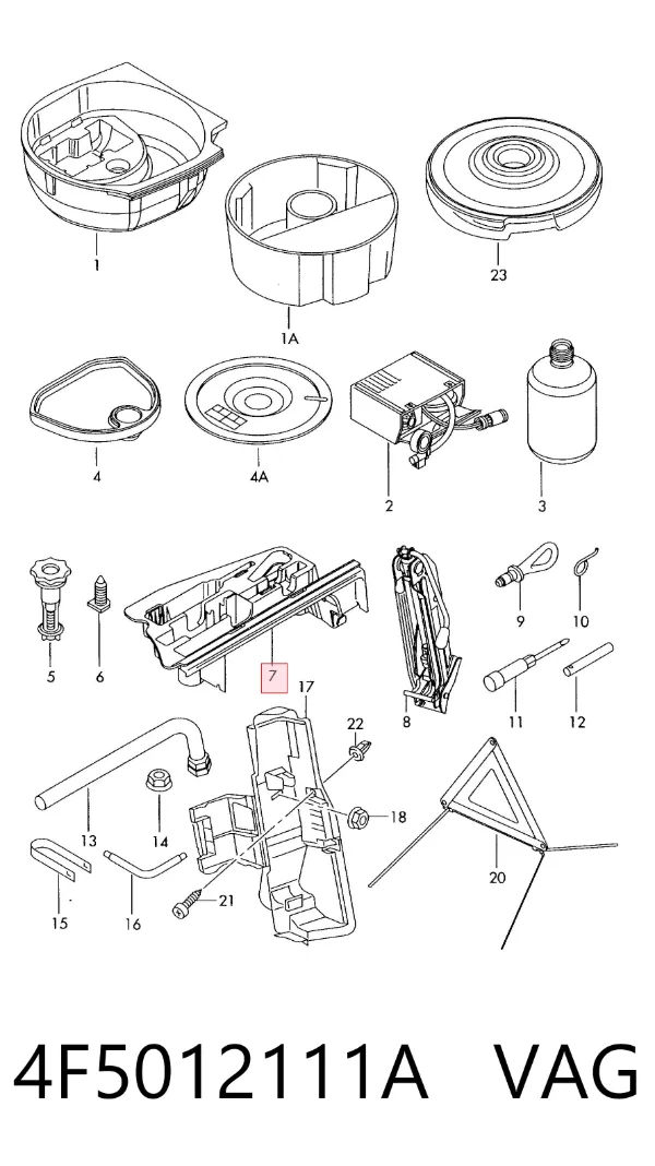 Caixa de ferramentas 4F5012111A VAG