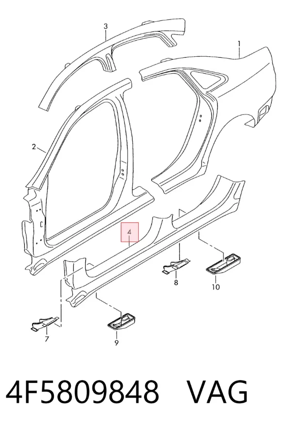 Acesso externo direito 4F5809848 VAG