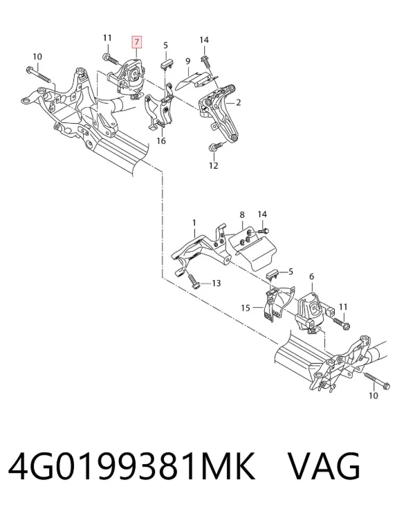 Coxim (suporte) direito de motor 4G0199381MK VAG