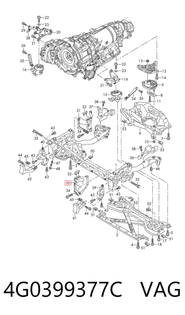 Consola de coxim (apoio) esquerda de motor 4G0399377C VAG