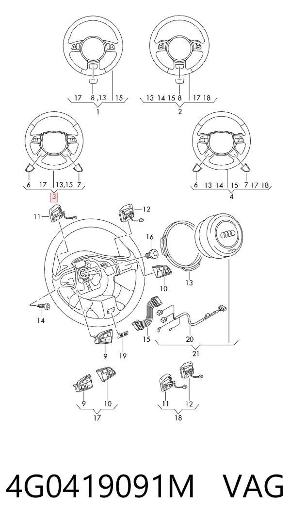 Volante 4G0419091M VAG