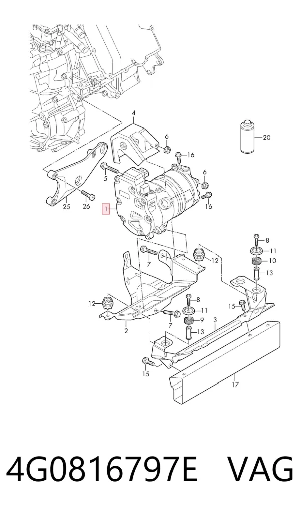 Compressor de aparelho de ar condicionado 4G0816797E VAG