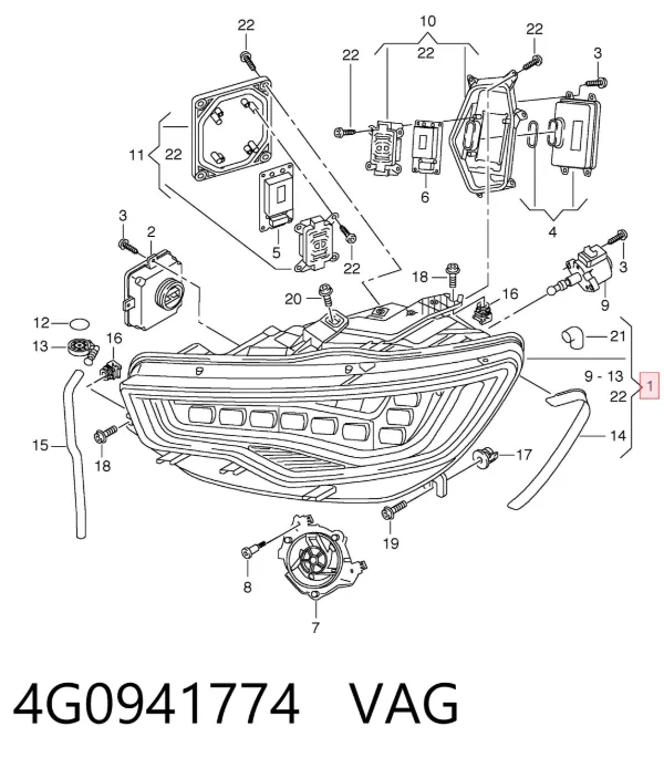 Luz direita 4G0941774 VAG