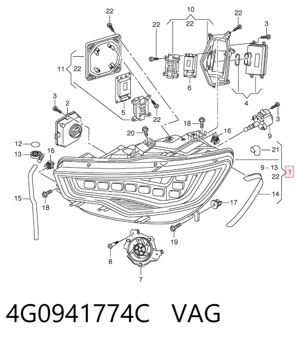 Luz direita 4G0941774C VAG