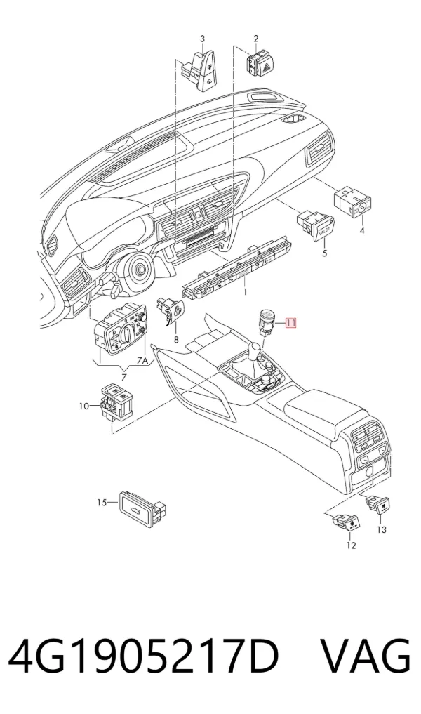 Botão de arranco de motor 4G1905217D VAG
