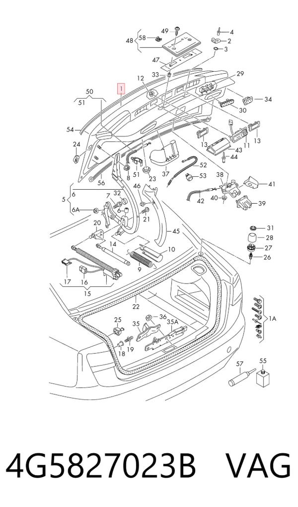 Tampa de porta-malas Audi A6 C7