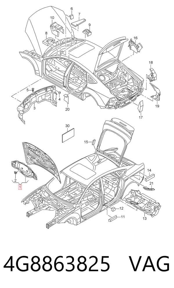 Isolamento de ruído da capota Audi A7 Sportback