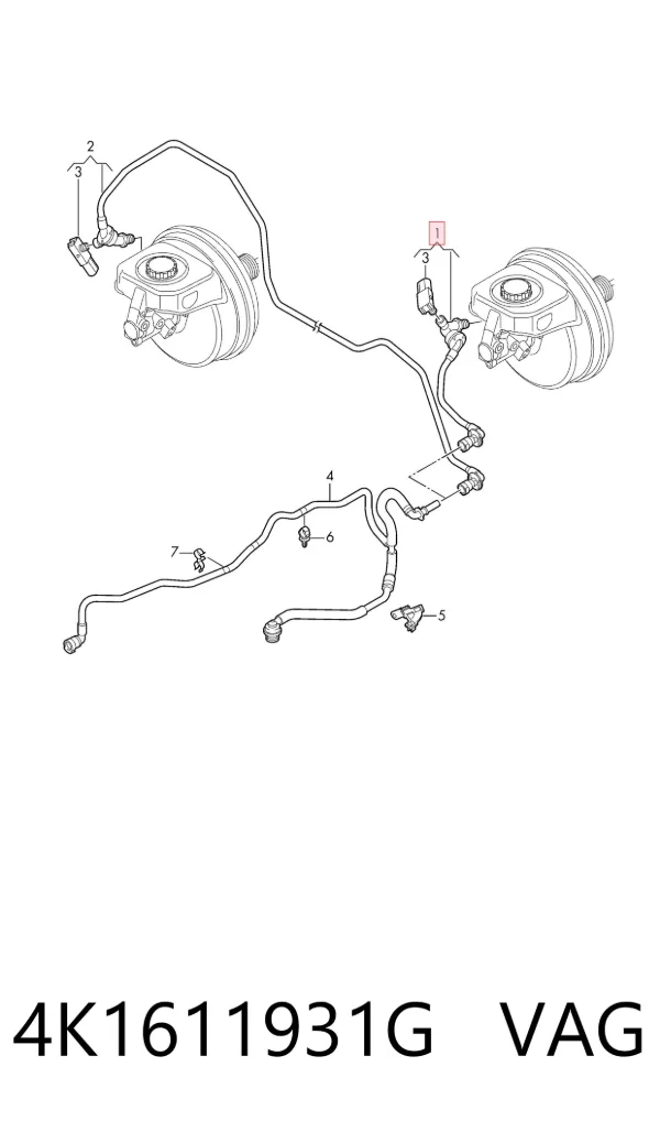 Sensor de pressão do sistema do freio pneumático 4K1611931G VAG