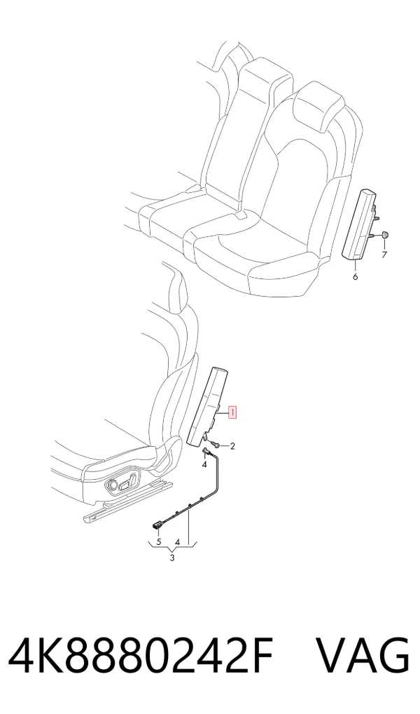 Cinto de segurança (AIRBAG) de encosto do assento direito 4K8880242F VAG