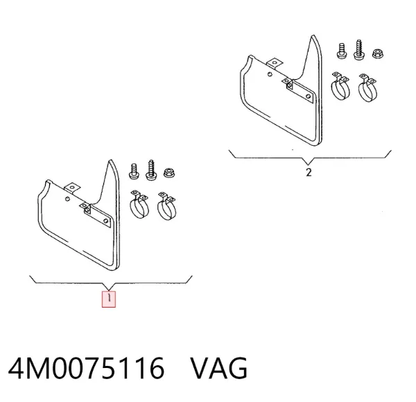 Protetores de lama dianteiros, kit 4M0075116 VAG