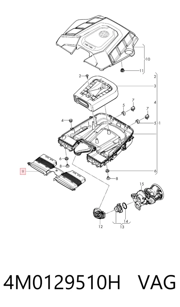 Tomada de ar de filtro de ar 4M0129510H VAG