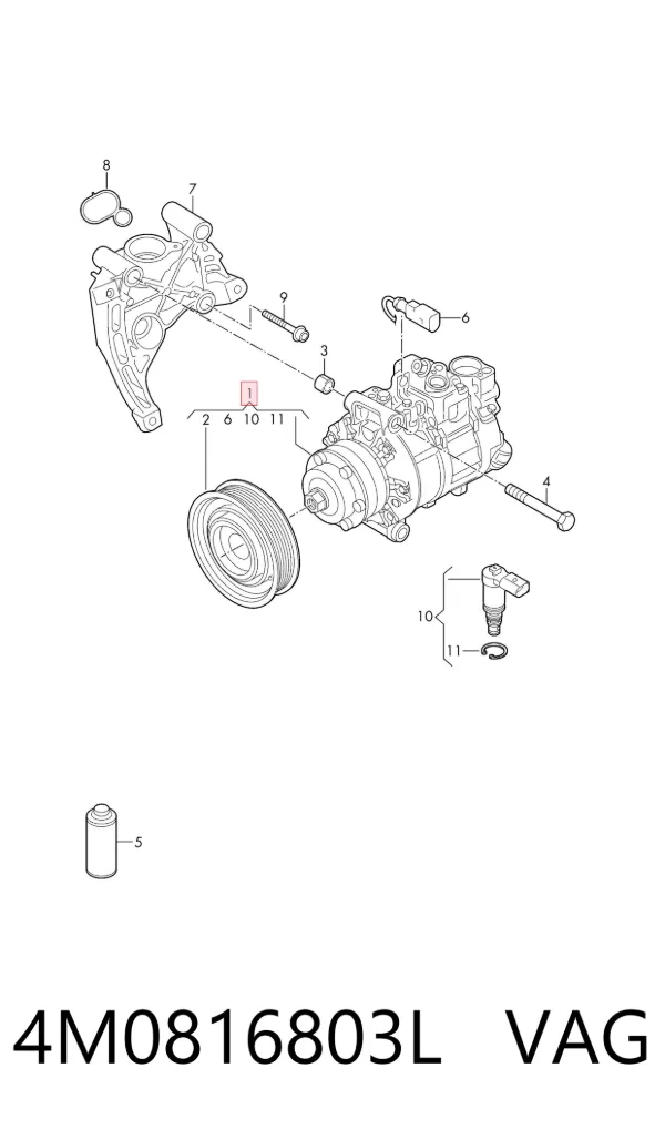 Compressor de aparelho de ar condicionado 4M0816803L VAG