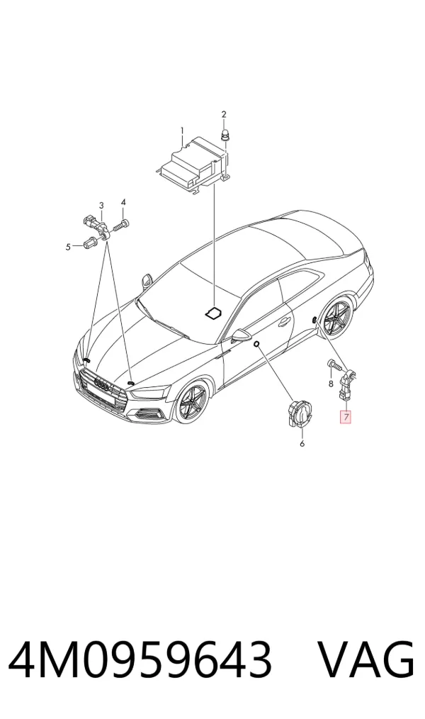 Sensor AIRBAG dianteiro 4M0959643 VAG
