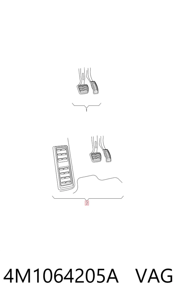 Placas sobrepostas dos pedais, kit 4M1064205A VAG