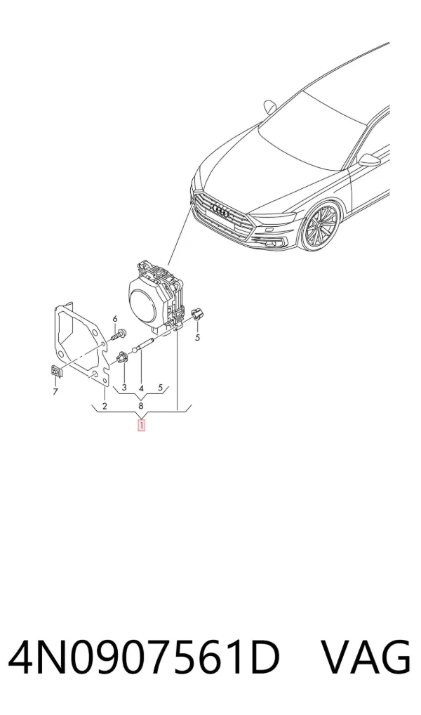 Sensor de radar de distância 4N0907561D VAG
