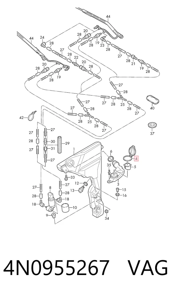 Tampa de tanque de fluido para lavador Audi A6 C8
