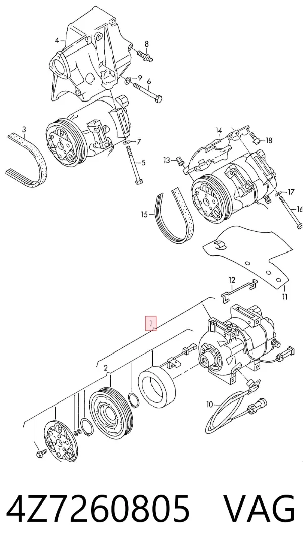 Compressor de aparelho de ar condicionado 4Z7260805 VAG