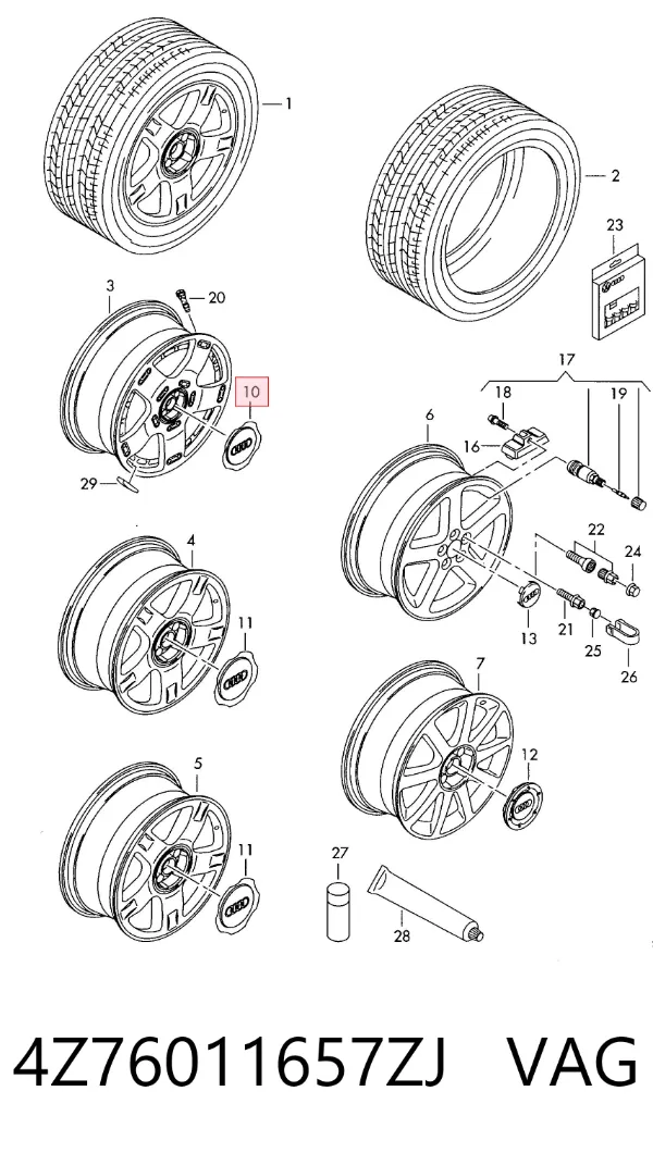 Coberta de disco de roda 4Z76011657ZJ VAG