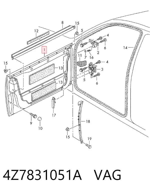 Porta dianteira esquerda 4Z7831051A VAG