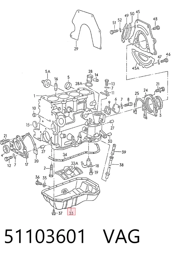 Panela de óleo de cárter do motor 51103601 VAG