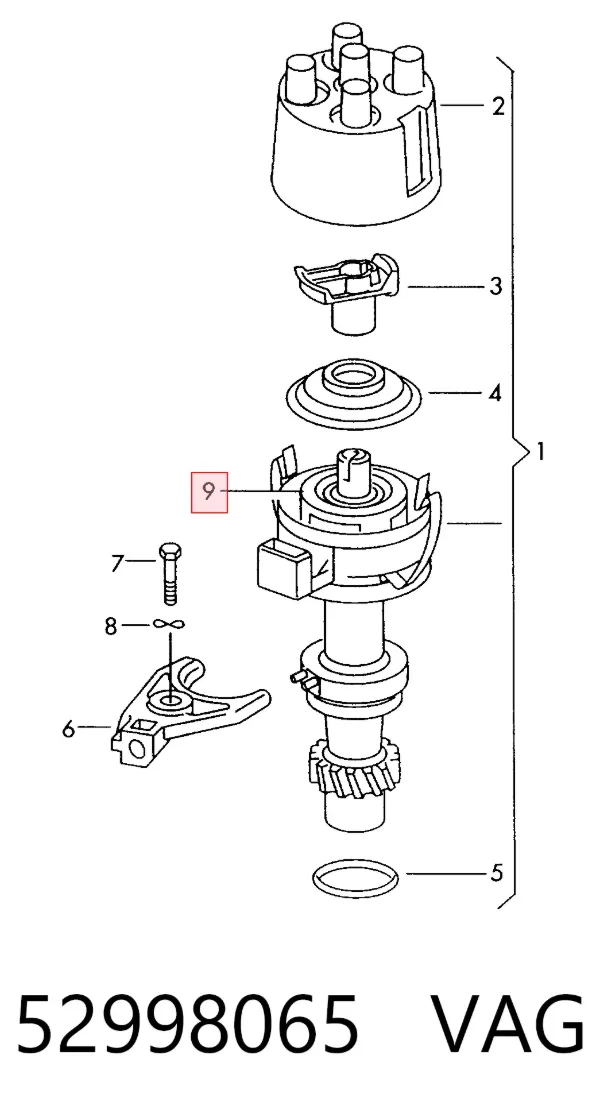 Sensor de efeito Hall 52998065 VAG