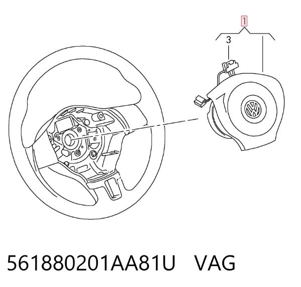 Cinto de segurança (AIRBAG) de condutor 561880201AA81U VAG