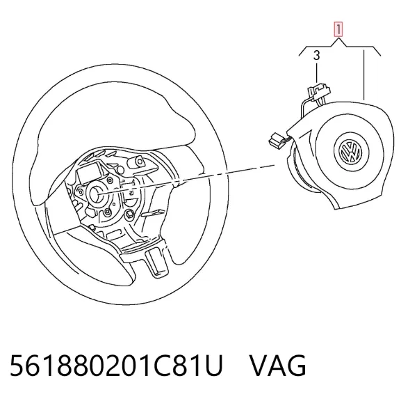 Cinto de segurança (AIRBAG) de condutor 561880201C81U VAG