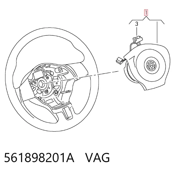 Cinto de segurança (AIRBAG) de condutor 561898201A VAG