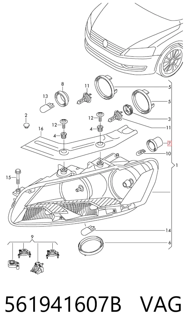 Tampa das luzes traseiras 561941607B VAG