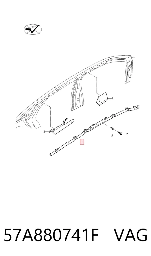 Cinto de segurança (AIRBAG) de estore lateral esquerdo 57A880741F VAG