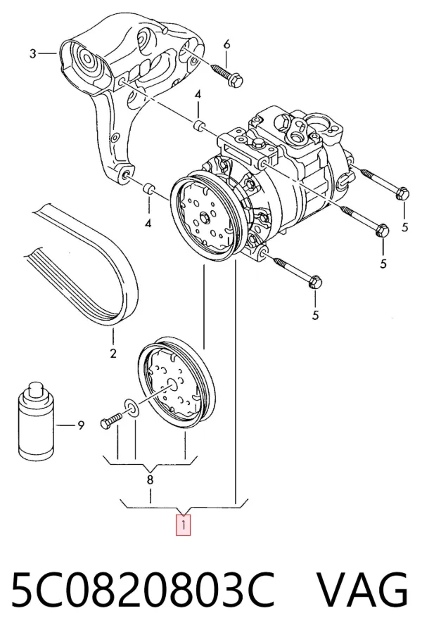 Compressor de aparelho de ar condicionado 5C0820803C VAG