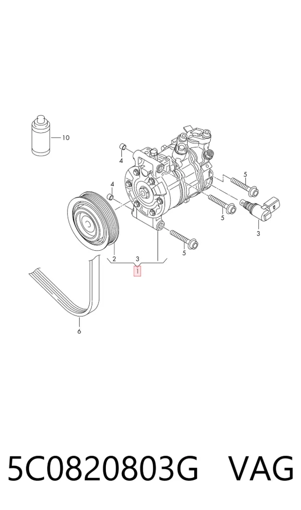 Compressor de aparelho de ar condicionado 5C0820803G VAG